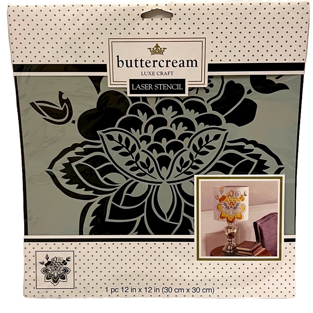 New Buttercream laser stencil floral pattern
